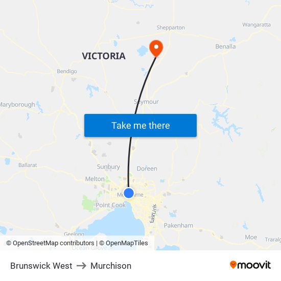 Brunswick West to Murchison map