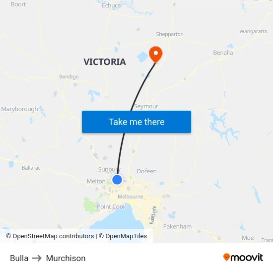 Bulla to Murchison map