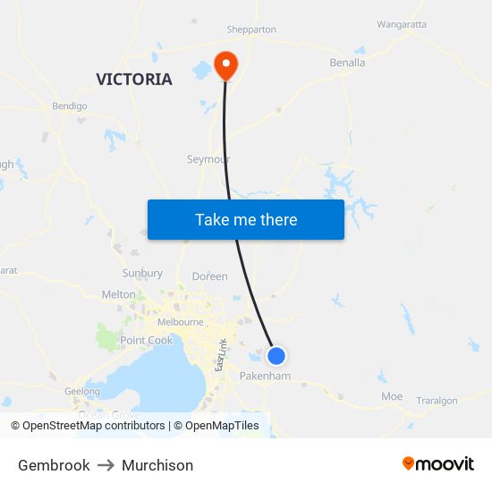 Gembrook to Murchison map