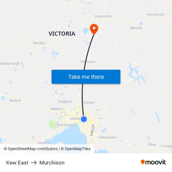 Kew East to Murchison map