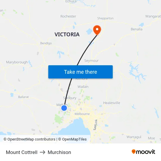 Mount Cottrell to Murchison map