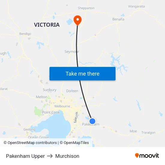 Pakenham Upper to Murchison map