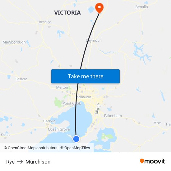 Rye to Murchison map