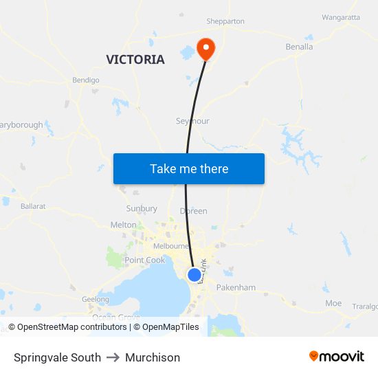 Springvale South to Murchison map