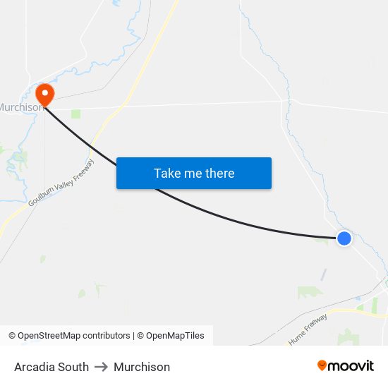 Arcadia South to Murchison map