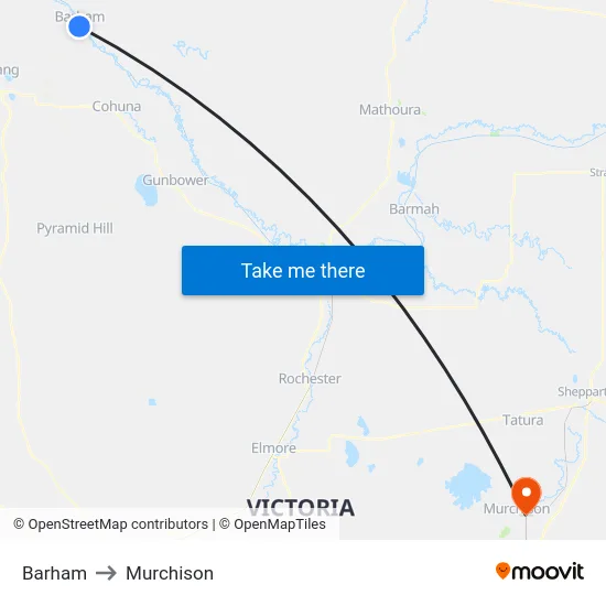 Barham to Murchison map