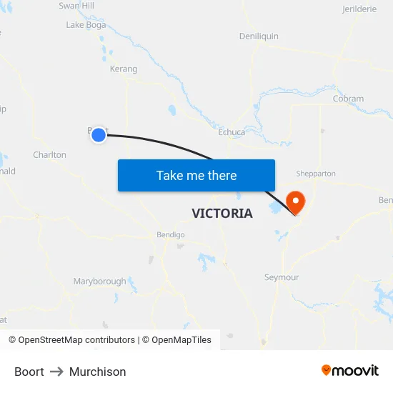 Boort to Murchison map