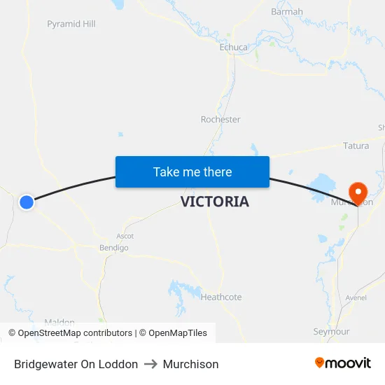 Bridgewater On Loddon to Murchison map
