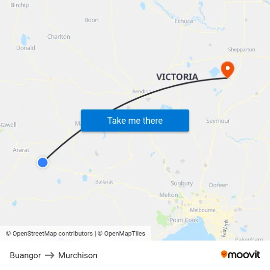 Buangor to Murchison map