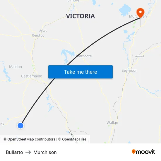 Bullarto to Murchison map