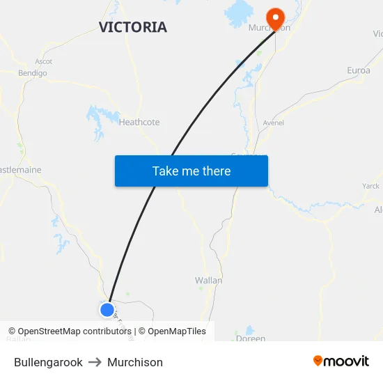 Bullengarook to Murchison map