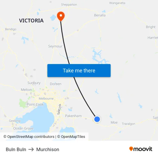 Buln Buln to Murchison map