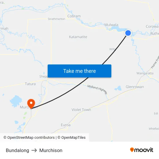 Bundalong to Murchison map