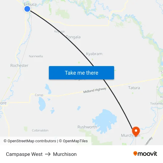 Campaspe West to Murchison map