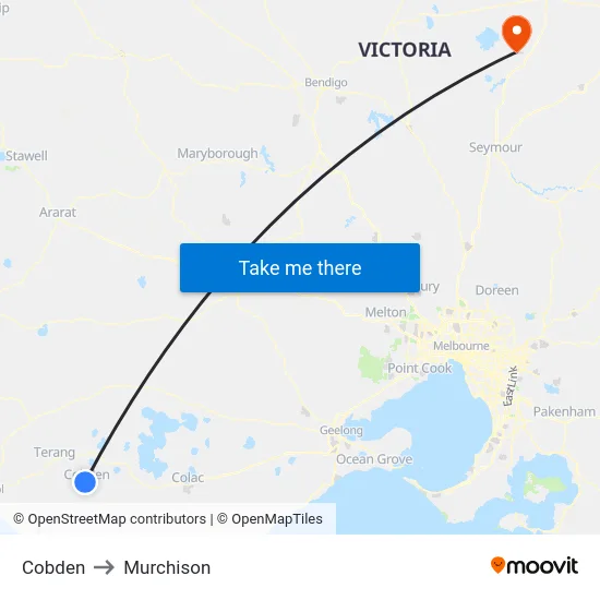 Cobden to Murchison map