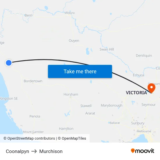 Coonalpyn to Murchison map