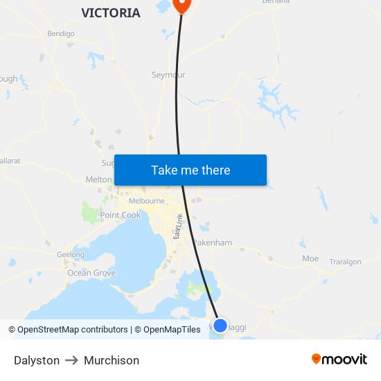 Dalyston to Murchison map