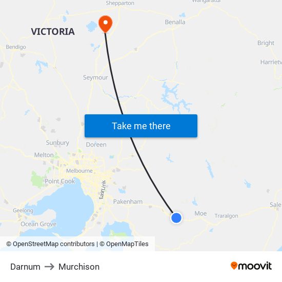 Darnum to Murchison map