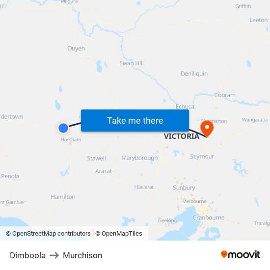 Dimboola to Murchison map