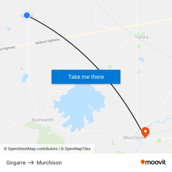 Girgarre to Murchison map