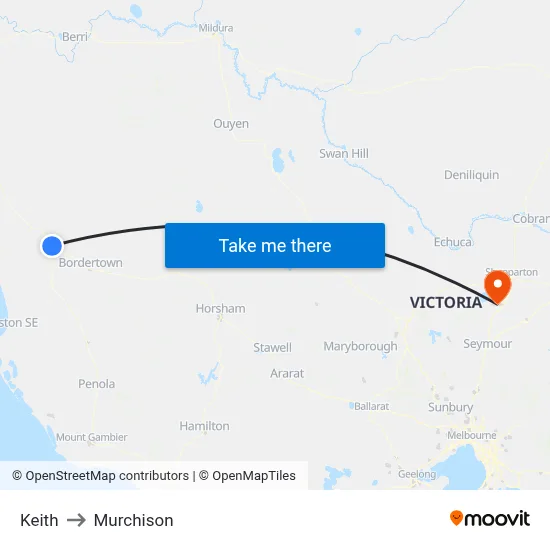 Keith to Murchison map