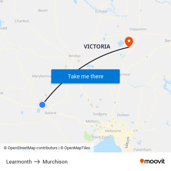 Learmonth to Murchison map