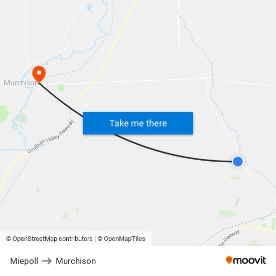 Miepoll to Murchison map