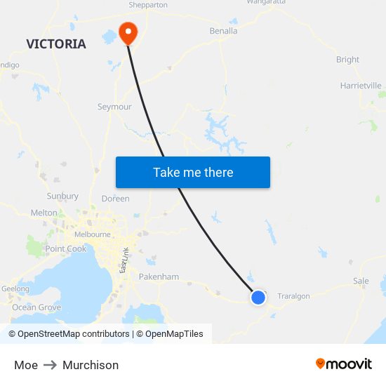 Moe to Murchison map