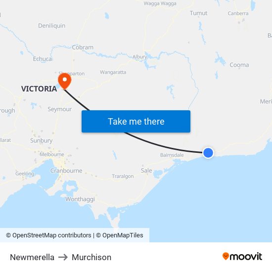 Newmerella to Murchison map