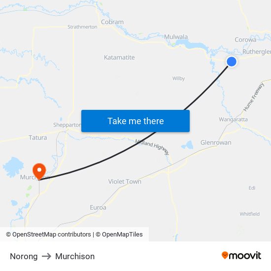 Norong to Murchison map