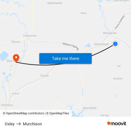 Oxley to Murchison map