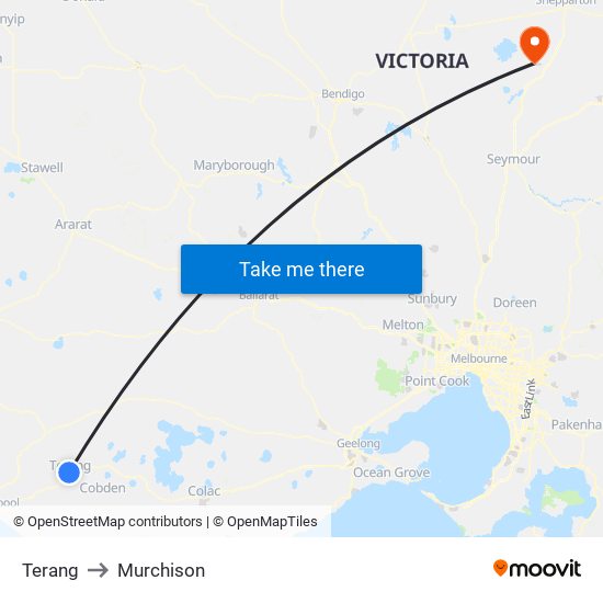 Terang to Murchison map