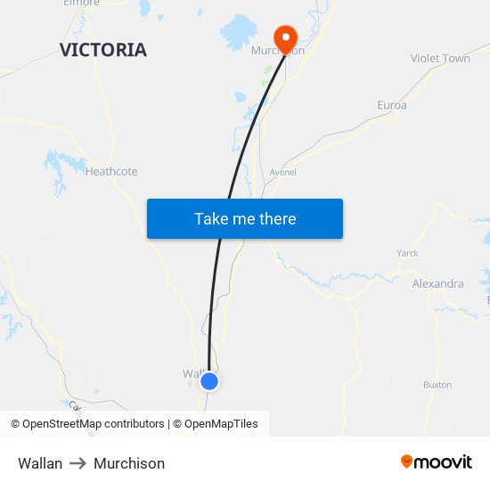 Wallan to Murchison map