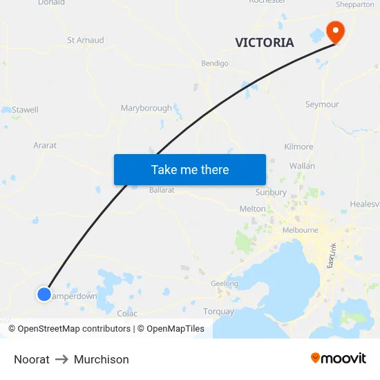 Noorat to Murchison map