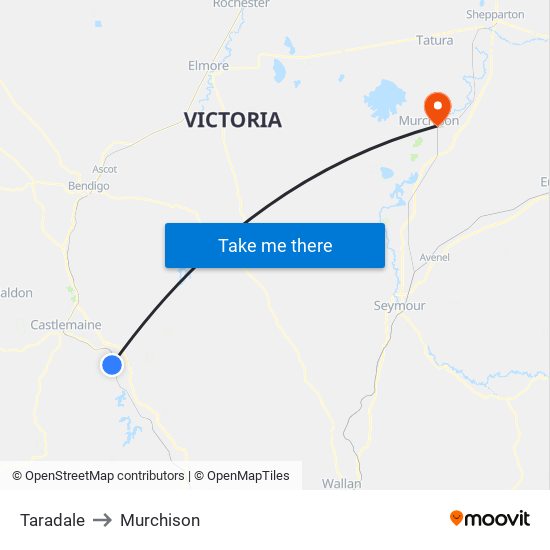 Taradale to Murchison map