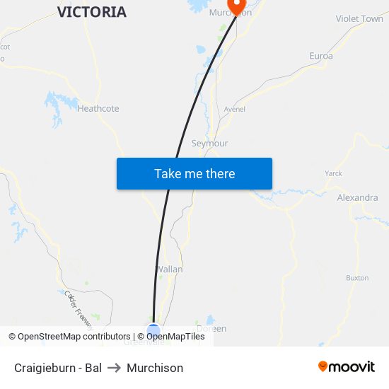 Craigieburn - Bal to Murchison map