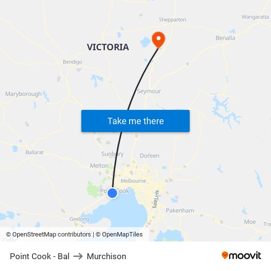 Point Cook - Bal to Murchison map