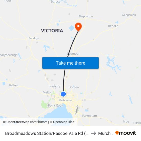 Broadmeadows Station/Pascoe Vale Rd (Broadmeadows) to Murchison map