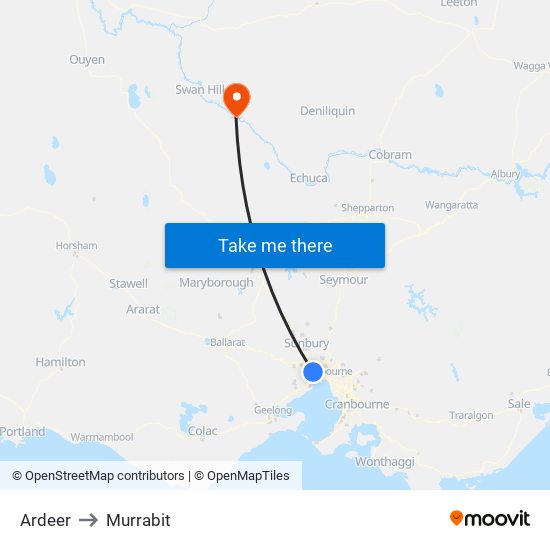 Ardeer to Murrabit map