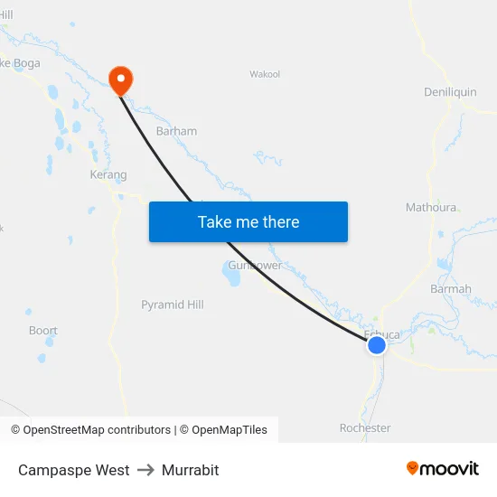 Campaspe West to Murrabit map