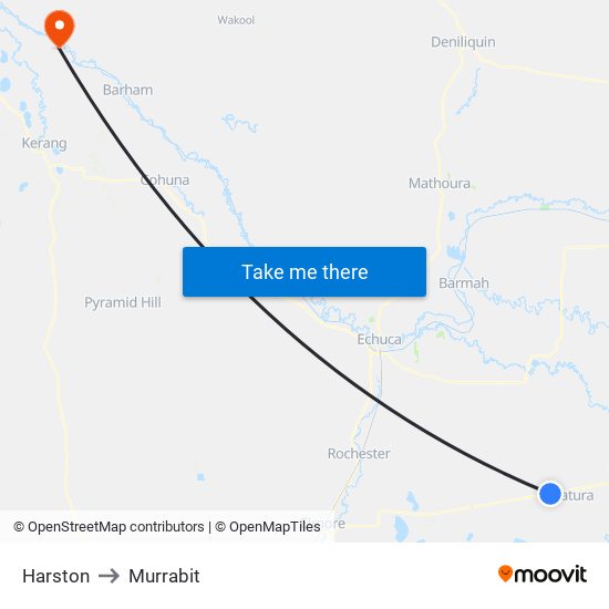 Harston to Murrabit map