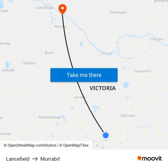 Lancefield to Murrabit map