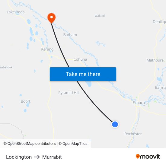 Lockington to Murrabit map