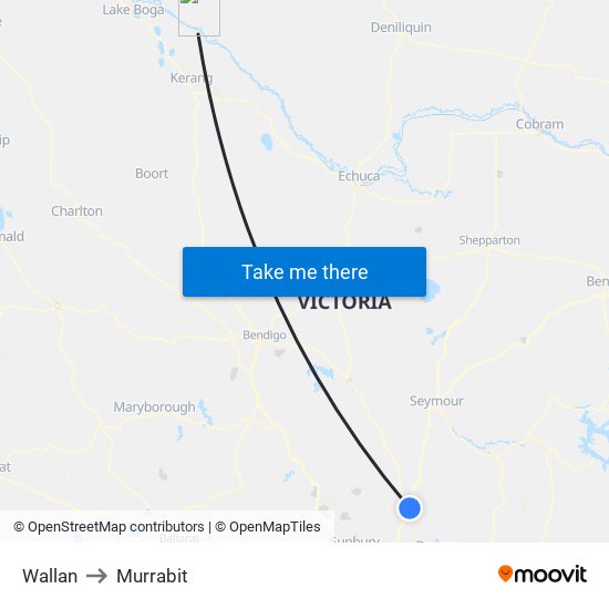 Wallan to Murrabit map