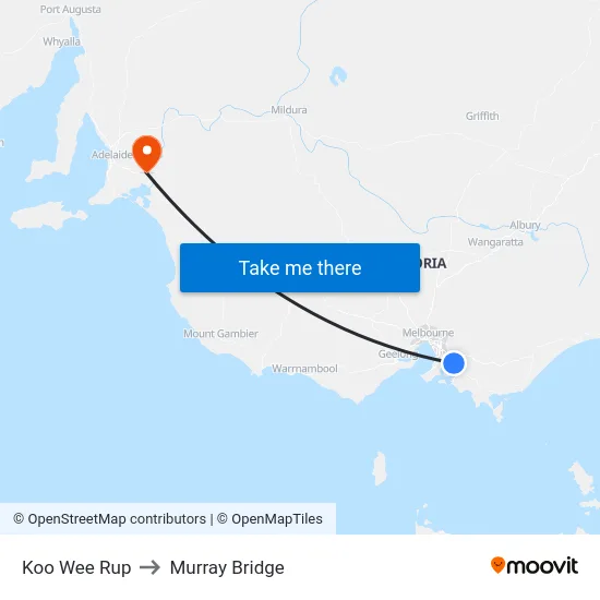 Koo Wee Rup to Murray Bridge map