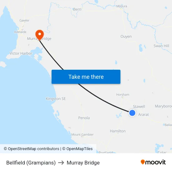 Bellfield (Grampians) to Murray Bridge map