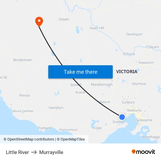 Little River to Murrayville map