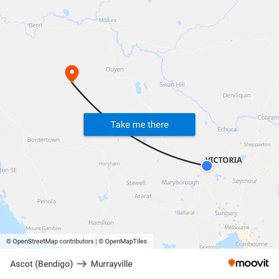 Ascot (Bendigo) to Murrayville map