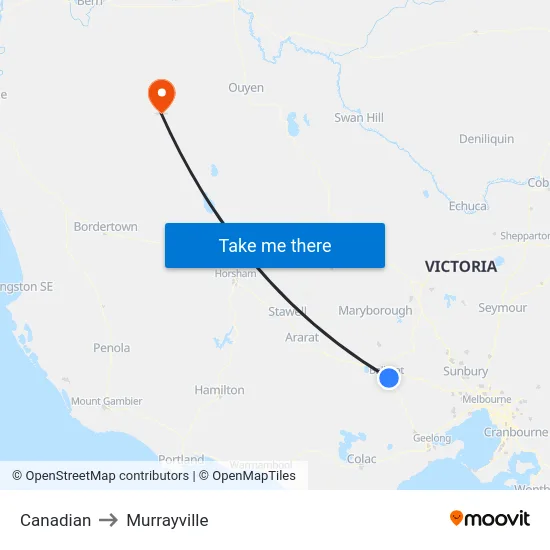 Canadian to Murrayville map