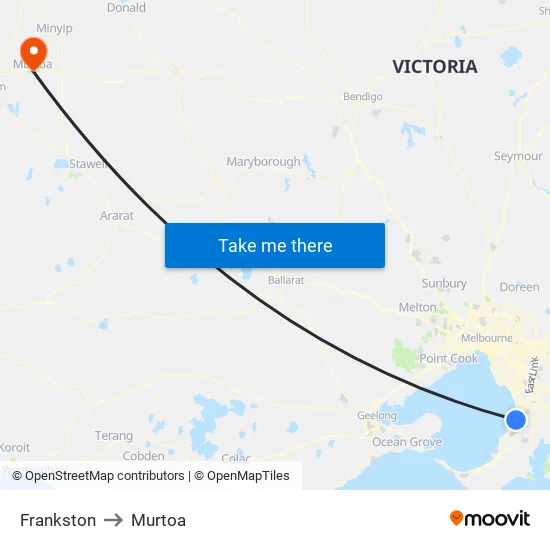 Frankston to Murtoa map